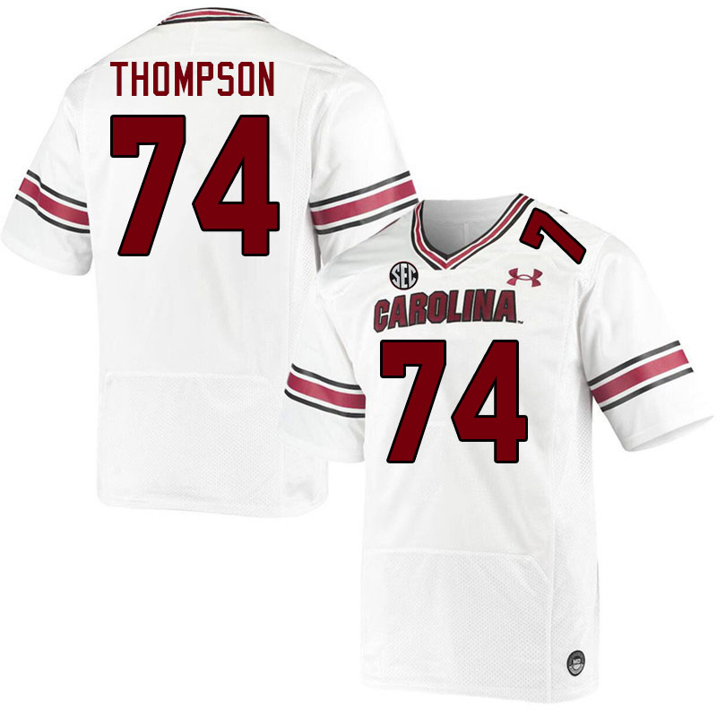 Men #74 Josiah Thompson South Carolina Gamecocks College Football Jerseys Stitched-White